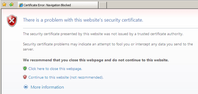 Gmail Security Certificate Error